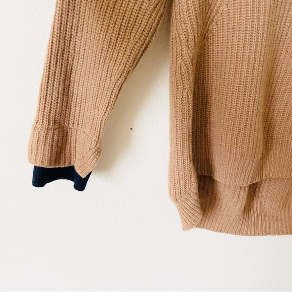Zadig & Voltaire SMALL Eloi cashmere turtleneck knit sweater in cognac brown - Picture 3 of 6